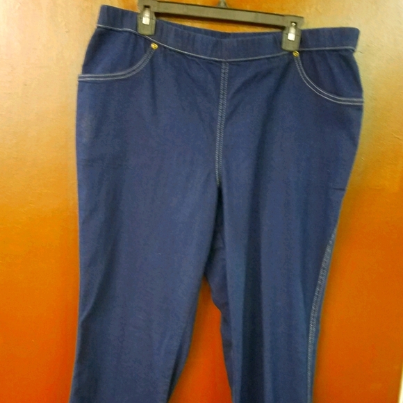 Dark Blue Denim 2xl Blue Pull Up 4 pocket Jeans - Picture 1 of 5
